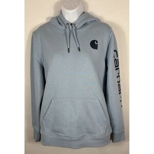Carhartt Hoodie Womens Medium Relaxed Fit Midweight Blue Sweatshirt - 482